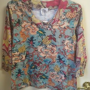 Parsley and Sage floral print tunic size L